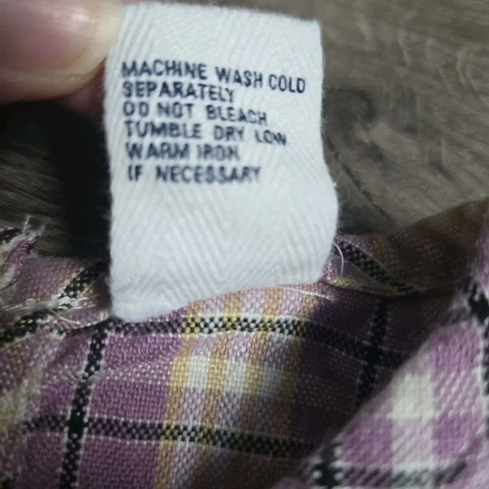 VTG Baby Gap Plaid Pinafore & Pointelle Top Set 18-24 Months Purple 2pc 90s Y2K
